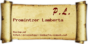 Promintzer Lamberta névjegykártya